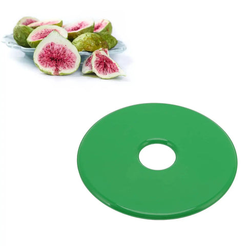 Top Tier Food Grade Silicone Dehydrator Sheet, Tailored For FD660 Fruit Dryer Machine, vibrant green round liner with center hole for easy use.