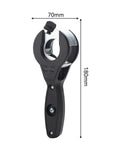 2 In 1 Ratcheting Pipe Cutter for tight spaces showing dimensions of 70mm width and 180mm height