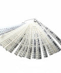 720pcs 0805 SMD Capacitor Kit with 36 capacitance values from 1pF to 10uF, 10-50V X7R ceramic assortment displayed