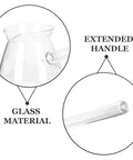 Glass Turkish Coffee Pot Set Two Pack 450ml Each Heat Resistant Stovetop Ibrik With Side Handle Transparent Cezve Illustration