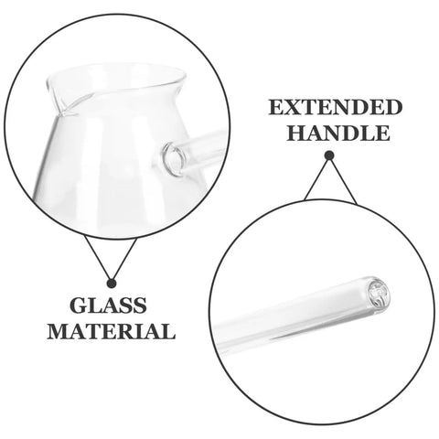 Glass Turkish Coffee Pot Set Two Pack 450ml Each Heat Resistant Stovetop Ibrik With Side Handle Transparent Cezve Illustration
