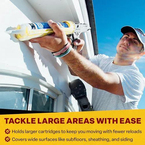 Dripless CR400 contractor caulk gun with cradle frame, 29 oz capacity, machined ratchet teeth