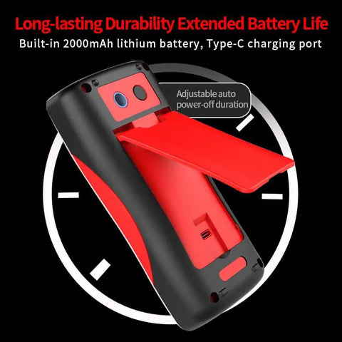 All In One Thermal Imaging And Digital Multimeter For Electricians And HVAC Pros with open battery compartment showing lithium battery