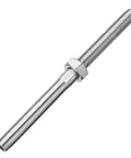 M8 X 4Mm Stainless Steel Swage Stud Terminal Wire Rope Threaded End Fitting Made From 316 Marine Grade Steel, polished finish.