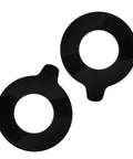 2 Piece Bucket Pin Shim Kit For Excavator Vibration Dampening And Noise Reduction Rubber Washers For Construction Machinery Durable Wear Protection Built To Last Shielding For Bucket Linkage And Heavy Equipment Maintenance With Engineered Rubber, two black rubber washers