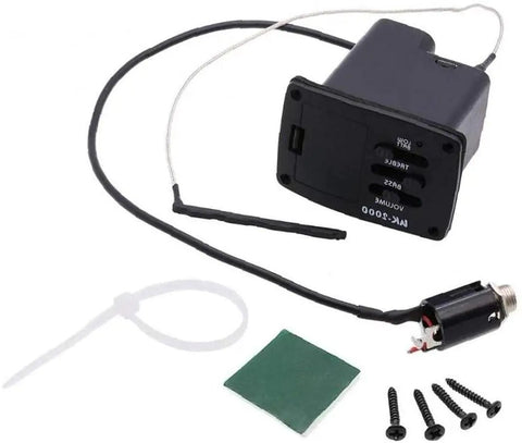 Two Band EQ Ukulele Piezo Pickup Preamp Tuner System For Ukulele And Mini Guitar With Volume Control And Low Battery LED housing