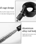 Telescoping Golf Ball Retriever With Locking Clip Portable Scoop Grabber For Easy Ball Pickup, aluminum rod and ball cage design