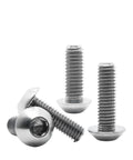 Three titanium alloy button-head hex-socket screws in silver finish; metric M2–M4 sizes.