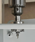 Heavy Duty Carbide Hole Cutter 1 3 Eighth Inch drilling into stainless steel, showing precise clean hole cutting action