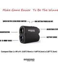 Laser Rangefinder For Golf And Hunting With 6X Magnification And Precision Distances To 1000 To 1200 Yards Slope