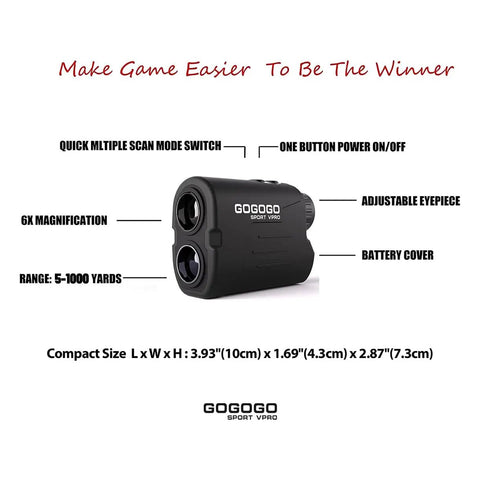 Laser Rangefinder For Golf And Hunting With 6X Magnification And Precision Distances To 1000 To 1200 Yards Slope