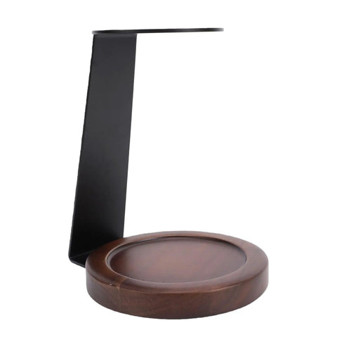 Kickstart Your Morning Routine With This Top Shelf Pour Over Coffee Dripper Stand, Smooth Operator Aluminum And Genuine Wood Filter Holder Rack, No Fuss Drip Brewing Station For Kitchen Counter, black aluminum and wood coffee stand