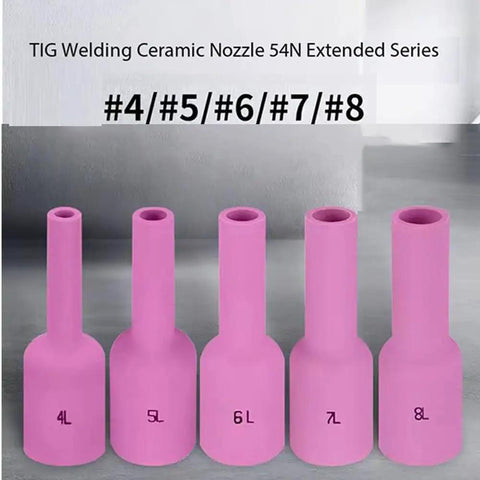 Top Grade 10 Pieces Ceramic Alumina Nozzle Cups For TIG Welding Torch WP-17 18 And 26 Gas Lens Setup Long Shield Cups #4 to #8
