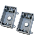 Two Weatherproof Outdoor Single Gang Electrical Box For One Half Inch Or Three Quarter Inch Conduit, UL Listed Plastic Junction Box Outlet