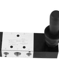 Five Port Three Position Manual Pneumatic Control Valve With Hand Lever 0 To 0.8 MPa Range Inlet PT1/4 Exhaust G1/8