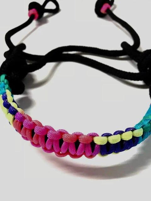 Rainbow and black bitless bosal attachment for your headstall easy clip on bitless horse tack affordable way to ride bitless