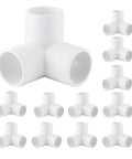Three Quarter Inch Three Way PVC Pipe Fittings Connectors For DIY Furniture Projects Furniture Grade White PVC Fittings 12 Pack