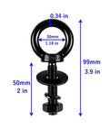 Beefy Four Piece Heavy Duty Lifting Ring Eye Bolt Kit In Stainless Steel 304 With Nuts Washers And Spring Washers M12 By 50mm Threads Half Inch By Two Inch Size Easy Install For Hoisting And Rigging black eye bolt with 30mm ring and 50mm thread