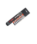 Top Shelf Chrome Vanadium Socket Wrench Set With Ratchet Handle And Extension Bar For Home Repair Precision Metric Sockets In 1/4 3/8 Or 1/2 Inch Drive Built Hella Tough For Every Weekend Warrior, showing 12-piece socket set with ratchet.