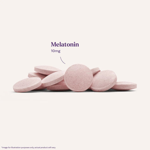 Pink melatonin 10mg tablets, strawberry flavor, fast-dissolve, titled 'Melatonin 10 Mg Fast Dissolve Tablets Strawberry Flavor 60 Count Sleep Aid For Adults Travel Friendly Quick Sleep Support For Restful Nights Nightly Routine Essential Non Habit Forming'
