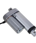 50mm Stroke Beefy Heavy-Duty Electric Linear Actuator with 500 RPM DC Motor, shown in side view with brushed design and cable