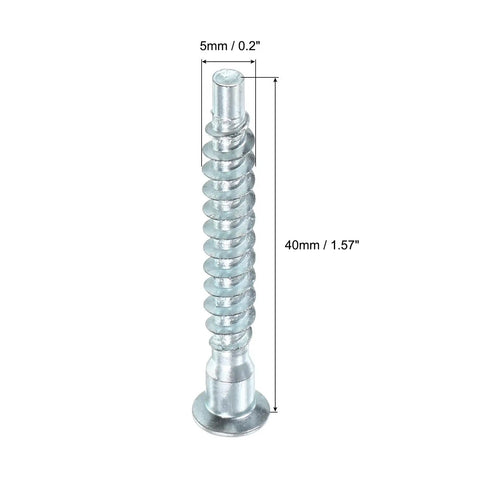 All Purpose Heavy Duty Furniture Fix Kit With Confirmat Screws 5x40mm Hex Socket Zinc Plated Wood Screws 100 Pack close-up