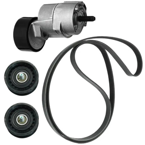 Heavy Duty V Ribbed Belt Tensioner And Idler Pulley Kit For 2.0L Or 2.4L Four Cylinder Engines On 2006 Through 2015 Models, Keeps Your Drive Train Running Smooth Without Any Messy Greasing Required.