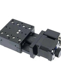Heavy Hitter Motorized Linear Translation Stage With Stepper Motor For Buttery Smooth X Axis Glide Zero Drag Electric Moving Table Precision One Dimensional Platform Mod, black anodized aluminum, compact design