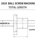 Premium SFU1605 Ball Screw Kit With 400mm Single Nut And Ultra Smooth Silent Rails For High Performance CNC Builds And Heavy Load DIY Projects That Rock. 16mm diameter machining drawing with BKBF12 bearing seat