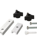 Flat Out Solid Featherboard Locking Kit Featuring Heavy Duty Anodized Aluminum Miter T Bars for Table Saw components and fasteners.
