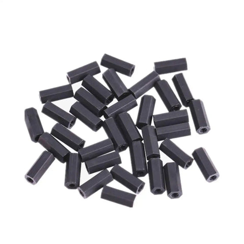 Black Nylon Hex Standoff Screws Nuts Kit 300 Pieces Insulated Spacer Columns Heavy Duty Corrosion Resistant High Temperature Fasteners For Electronics DIY Projects Home Office Use And More, black nylon spacers shown