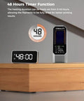 Space Pi Filament Dryer For 3D Printers, 360 Degree 80W PTC Dehydrator Box with 48-hour timer display on wooden surface