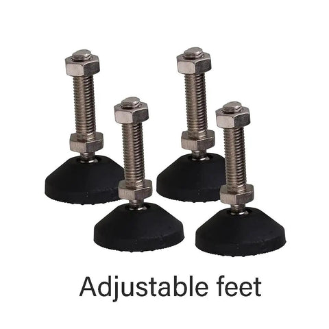 Four Pack Swivel Adjustable Leveling Feet With Nylon Metal Build And Grippy Antislip Cushions Dead Simple Height Tweaks For Light Duty Gear Or Washer Dryer Setup.