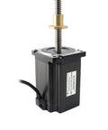 Heavy Duty Nema 34 Linear Screw Stepper Motor delivering 8 Newton Meter torque, CNC application, showing threaded lead rod.