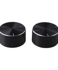 Two Pieces 25x13mm D Rotary Potentiometer Knobs, Metal Black Finish, 6mm Shank Hole for Electronics