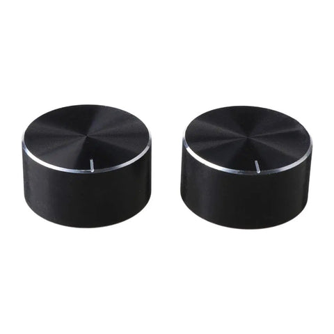 Two Pieces 25x13mm D Rotary Potentiometer Knobs, Metal Black Finish, 6mm Shank Hole for Electronics