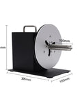 Automatic Label Winder And Rewinder For 1 To 3 Inch Cores, 100mm Axle Width, side view with dimensions