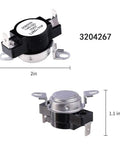 Dryer Heating Element Kit With Thermostat And Thermal Limiter Replacement Parts For Frigidaire And Electrolux Dryers AP4456656 PS2367792 AP4368653 DIY Ready Bundle, featuring two thermostat components with dimensions shown.