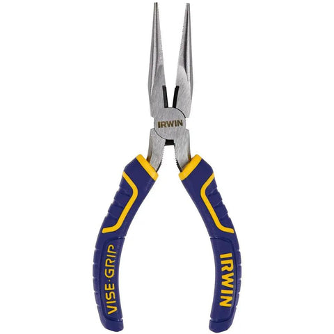 Front view of Long Nose Pliers 6 Inch Heavy Duty For Precision Cutting And Bending With ProTouch Grips Nickel Chromium Steel
