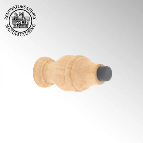 3 5/8 Inch Wall Mount Victorian Maple Wood Door Stopper With Rubber Tip, Unfinished Bumper Stop, Home Improvement