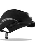 Black Safety Bump Cap With LED Lighting, USB Rechargeable Headlamp Baseball Cap Style, lightweight breathable hard hat side view