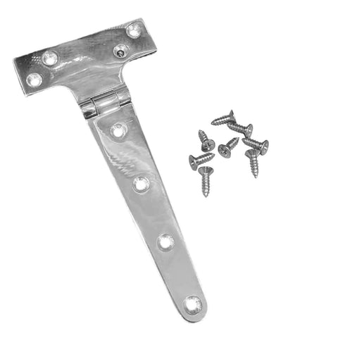 316 Stainless Steel T Style Door Hinge With Screws For Smooth Quiet Operation, beefy heavy duty door hardware with mounting screws