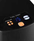 Top Shelf Electric Coffee Powder Tamper 58mm Portafilter Automatic Espresso Press control panel showing pressure settings.