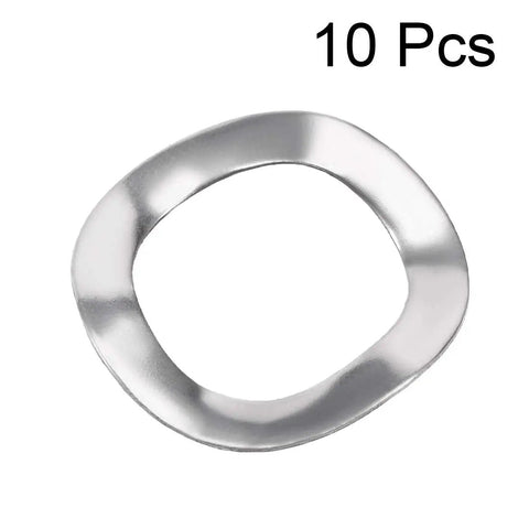 10 Pack 0.49 X 0.71 X 0.01 Inch 304 Stainless Steel Wave Spring Washers for Screws and Bolts view from top