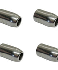 Top Shelf Marine Grade Stainless Steel 316 Flemish Swage Sleeves For Heavy Duty Wire Rope Crimping 4 Piece Kit in shiny finish
