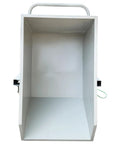 Heavy Duty Self Dumping Hopper With Slick Swivel Casters Built Tough For Dual Forklift And Manual Material Moves features an empty steel interior.