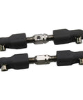 Two Pack Steering Linkage With Screws For Hyper Go MJX RC Trucks One Sixteenth And One Fourteenth Scale Upgrade Kit Fits H14BM H16BM H16PL 14210 14211 JC14EP JC16 Spare Parts 16431 14431 Durable RC Steering Hardware, two black metal linkages