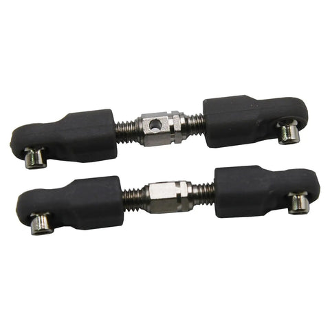 Two Pack Steering Linkage With Screws For Hyper Go MJX RC Trucks One Sixteenth And One Fourteenth Scale Upgrade Kit Fits H14BM H16BM H16PL 14210 14211 JC14EP JC16 Spare Parts 16431 14431 Durable RC Steering Hardware, two black metal linkages