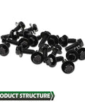 20 Pcs M6 Stainless Steel Hex Head Car Body Bolts Set For Honda And GM Models 1.0 X 20mm 10mm Hex 17mm Washers Black Finish