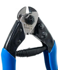 Close-up of Beefy Heavy Duty Cable Cutter for ACSR and Hardened Wire, center-cut jaws, plastic-coated grips, precision steel blades.